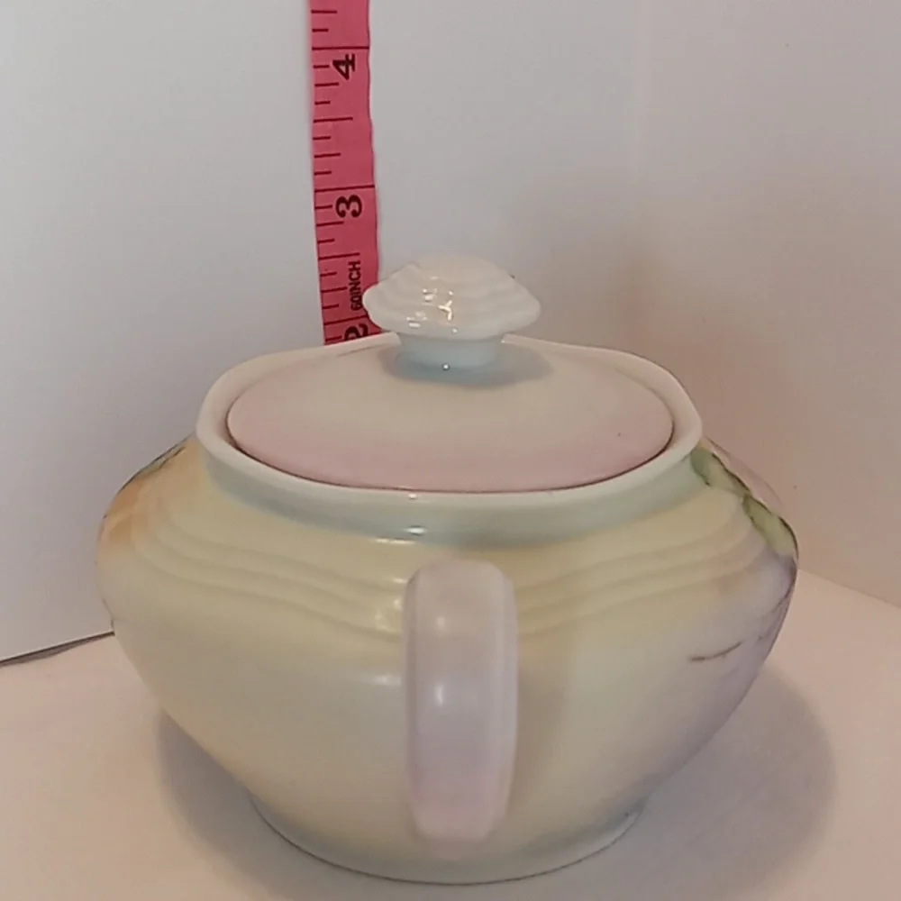 Vintage German Plankenhammer Floss Bavarian Porcelain 3 PC Teapot Sugar Creamer
